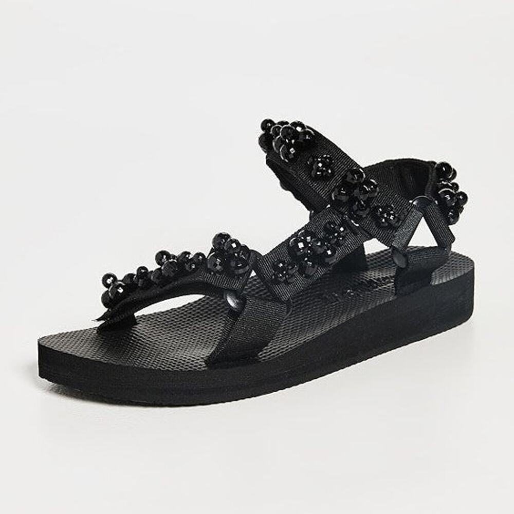 NWOT Arizona Love Trekky Bead-Embellished Hiking Sandals Black Women's EU 39 - Picture 1 of 8
